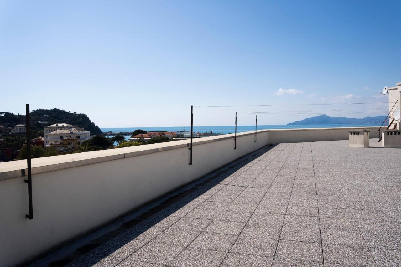 025 - Casa Panoramica In Centro, 90Metri Spiaggia Vista Mare Con Terrazzo Vista Portofino Apartment Sestri Levante Bagian luar foto